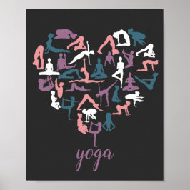 Poster Yoga Love Silhouettes