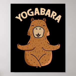 Poster Yoga Lover Gift Women Capybara Meditation Yoga