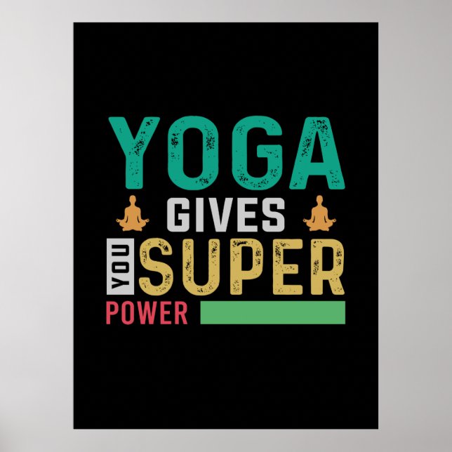 Poster Yoga Lover | Yoga lhe dá super poder (Frente)