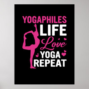 Poster Yoga Lover Yoga Life Love Yoga Repeat