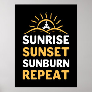 Poster Yoga Lover   Yoga Sunrise Sunset Repetir