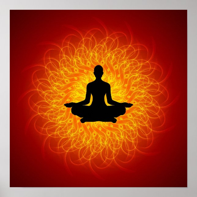 Poster Yoga - Meditação Em Mandala (Frente)