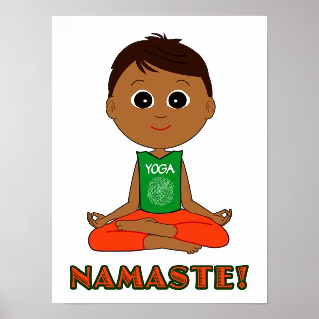 Poster Yoga Namaste com Boy (Frente)