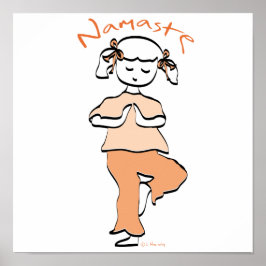 Poster Yoga Namaste Young Girl Girl