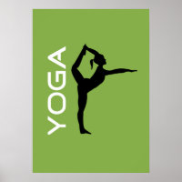 Yoga Pose Silhouette em Fundo Verde