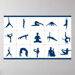 Poster Yoga Poses Tree of Life, Lotus & More Chart
