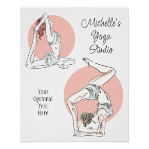 Póster Yoga Woman de texto personalizado House Flag