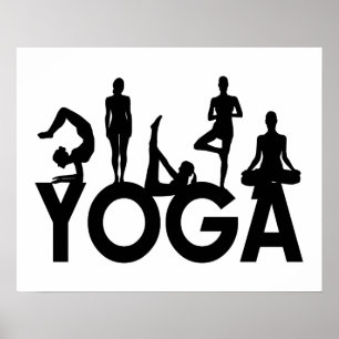 Póster Yoga Women Silhouettes