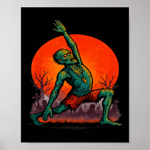 Poster Yoga Zumbi Pose de Alongamento dos Mortos-Vivos Lu