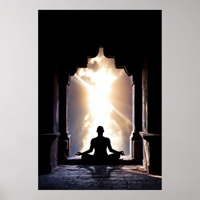 Poster Yogi em meditação de cheio, cura de yoga chakra da (Frente)