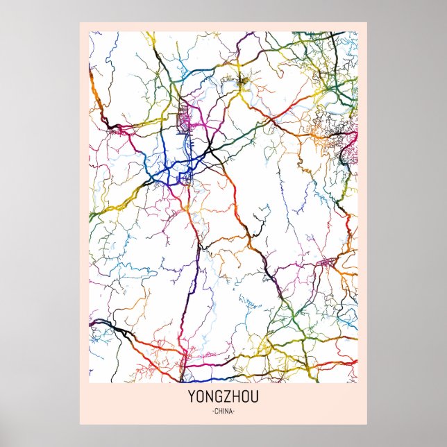 Poster Yongzhou China City Map (Frente)