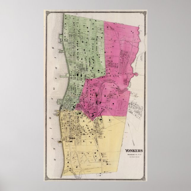 Póster Yonkers, NY Atlas (Frente)