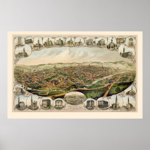 Póster York, mapa panorâmico do PA - 1879