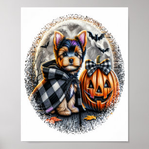 Poster Yorkie Cão Halloween