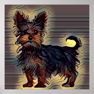 Poster yorkie dog, fofo yorkshire territ, pop