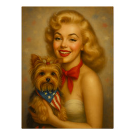 Póster Yorkie Vintage