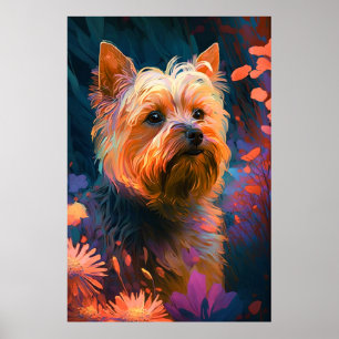 Poster Yorkshire Dog Animal Portraing Pet Home
