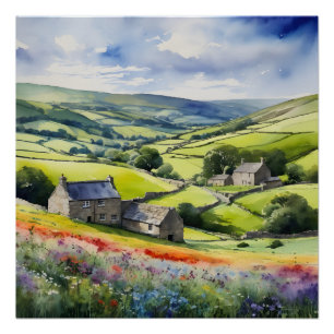 Póster "Yorkshire Meadowsong" Landscape Yorkshire Dales