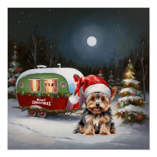 Póster Yorkshire Terrier Caravan Aventura de Natal (Frente)