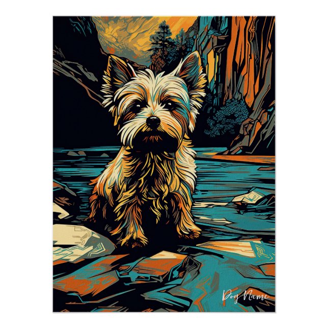 Póster Yorkshire Terrier Dog 005 - Bruno Pokopen (Frente)