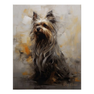 Póster Yorkshire Terrier Dog no vento de 001 - Yacobsen D