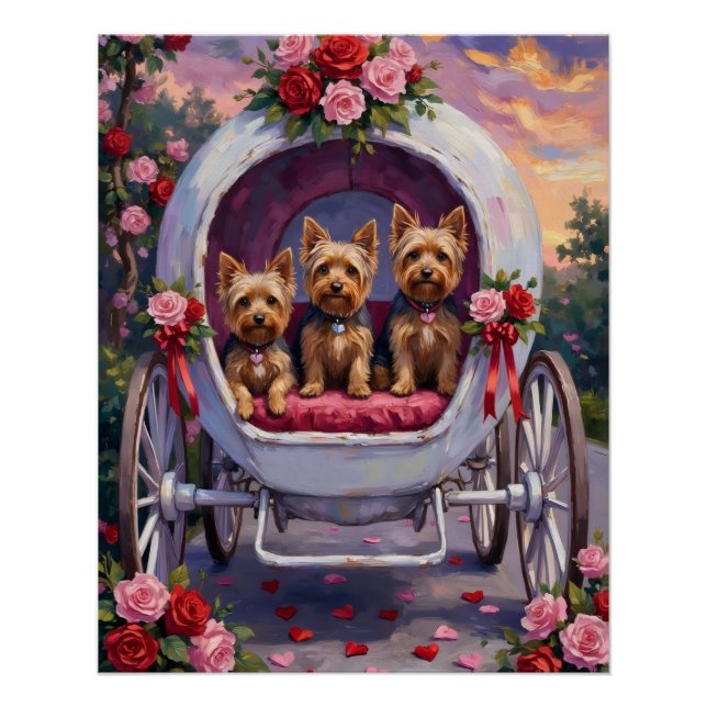 Póster Yorkshire Terrier Dog Valentine's Day (Frente)
