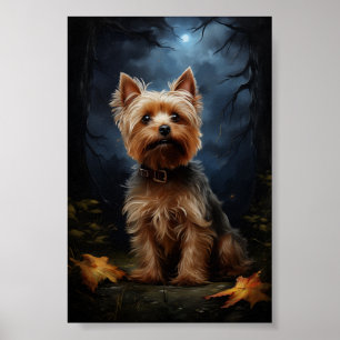 Poster Yorkshire terrier numa noite iluminada