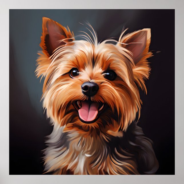 Poster Yorkshire Terrier Realismo Art Retrait (Frente)