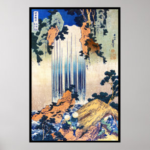 Póster Yoro Waterfall na província de Mino, Hokusai Kats
