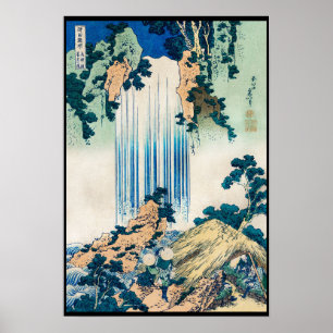 Poster Yoro Waterfall na província de Mino, Hokusai Katsu
