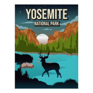 Póster Yosemite California National Park Nature Poster