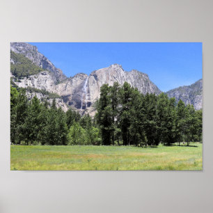 Poster Yosemite Falls and Yosemite Valley Meadows