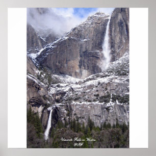 Póster Yosemite Falls no inverno