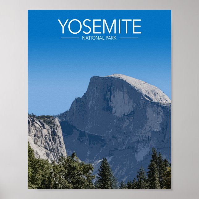 Poster Yosemite National, California Park Stylizlized Via (Frente)