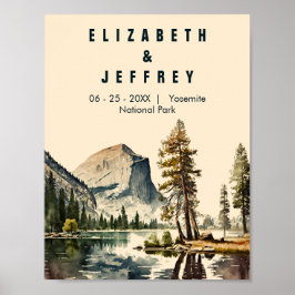 Poster Yosemite National Park - Cor d'água - Metade Dome