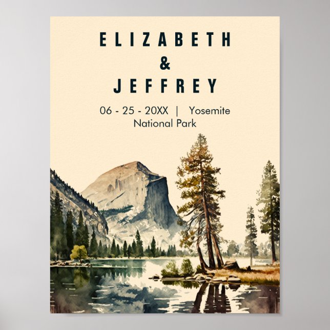 Poster Yosemite National Park - Cor d'água - Metade Dome (Frente)