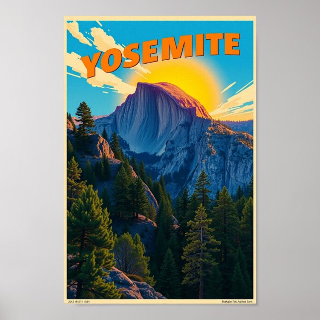 Poster Yosemite National Park Minimalist Nature (Frente)