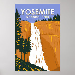 Poster Yosemite National Park Nevada Falls California