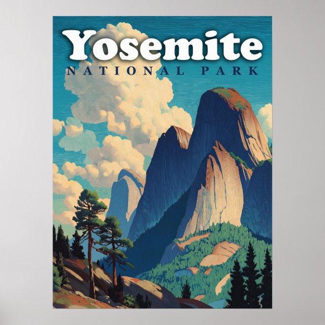 Poster Yosemite National Park Vintage (Frente)