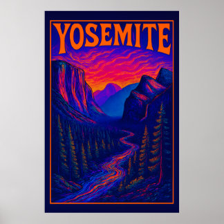 Poster Yosemite Psicodélico
