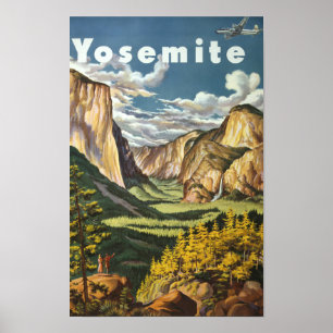 Poster Yosemite United Airlines Viagens Antigas