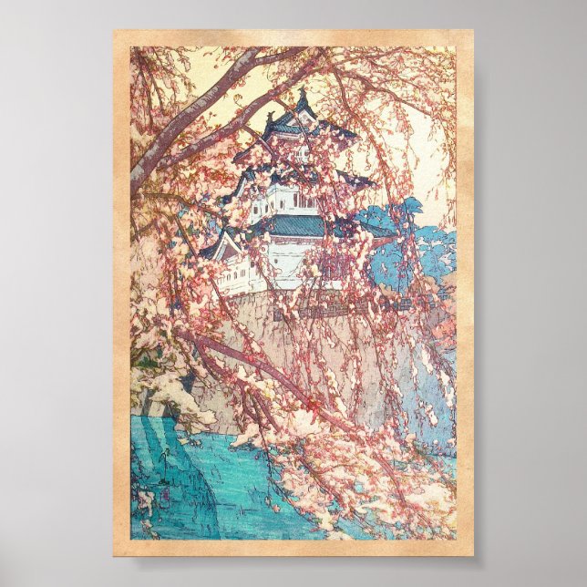 Poster Yoshida Hiroshi Hirosaki Castle japan shin hanga (Frente)