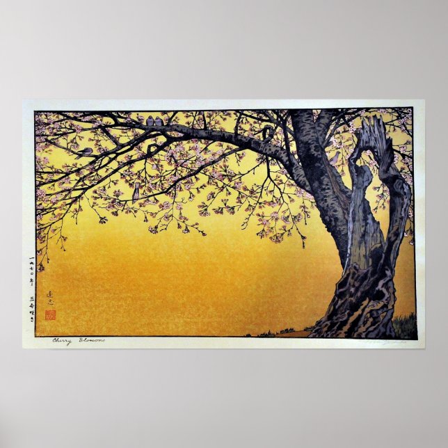 Póster Yoshida Toshi Cherry Blossoms (Frente)