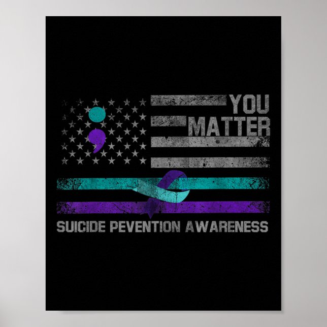 Poster You American Flag Suicide Prevention Awareness  (Frente)
