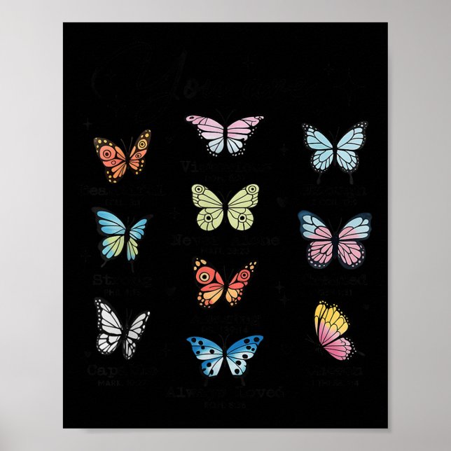 Poster You Are Butterfly Beautiful Christian Religious Bi (Frente)