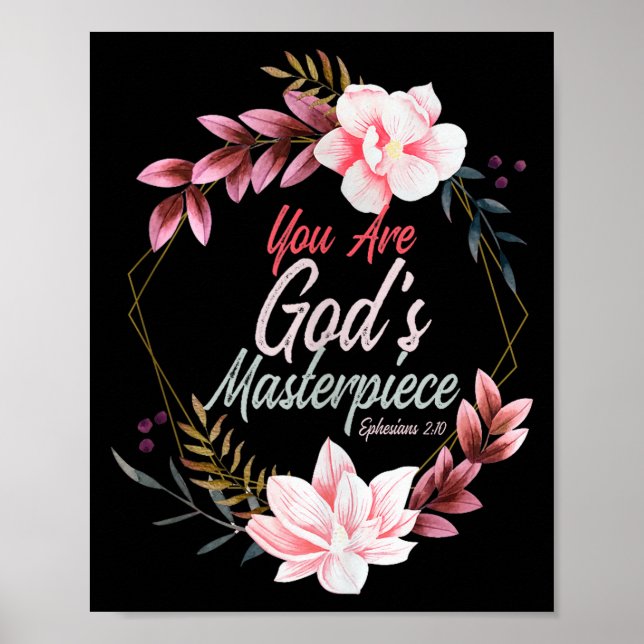 Poster You Are Gods Masterpiece Ephesians 2_10 Prayer Bib (Frente)