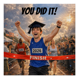 Póster You Did It! Finish Line Graduation 