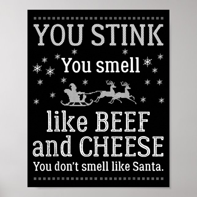 Poster You Don't Smell Like Santa Funny Christmas  (Frente)