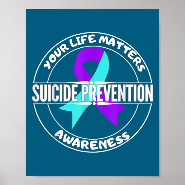Poster You Life S Suicide Prevention Awareness Teal Purpl (Frente)
