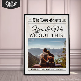 Poster You & Me We Got This Custom Newspaper Wall Art